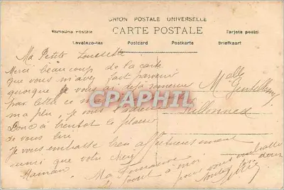 Vrouw en kind — Bewijs van genegenheid — Union Postale Universelle, n°130 — Achterkant