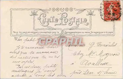 Zwei Kinder mit einem Blumenkorb — Farbige Ansichtskarte — Verlag G. Corréalis, Nr. 3372 — Rückseite