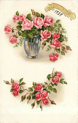Buquê de rosas — Boa Festa 1939 — editor não visível