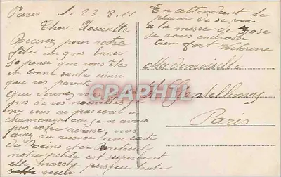 Młoda kobieta trzymająca kwiaty — Szczęśliwego Dnia — Finarelli 1108 — Rewers