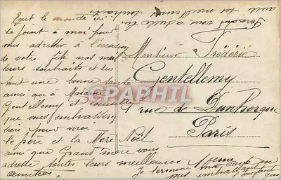Mulher segurando um cesto de flores — Carta de vœux para a festa de Santa Térèse — REX 429 — Verso