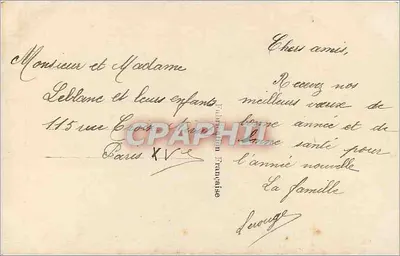 Duas rosas — Boa Ano 1290 — REX — Verso