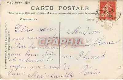 Młoda kobieta w różowej sukni — z bukietem — VBC seria N. 3410 — Rewers