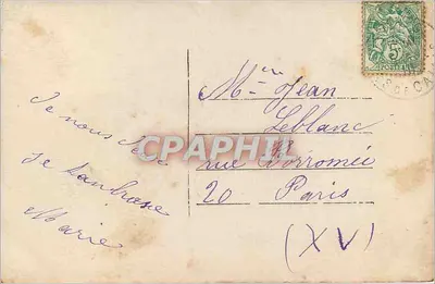 Femme tenant un poisson — scène de rivage avec édifice en arrière-plan — éditeur ALLYS, n° 681 — Verso