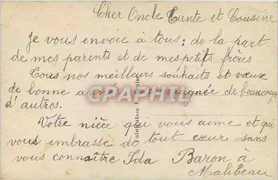 Menina em traje de inverno em floresta nevada — Boa Ano — DIX PARIS 2559 — Verso