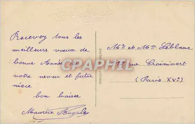 Buquê de rosas e pensos — Boa Ano — VL-PW PARIS 610 — Verso