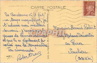 Bordeaux — La Torre Saint-Michel y la Iglesia — 64. — Noviembre 1937 — Reverso