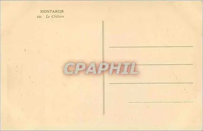 Montargis — Zamek — Nowoczesna pocztówka — Rewers