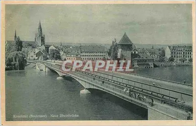 Konstanz (Lago de Constança) — Neue Rheinbrücke — Verlag Erwin Borde, Freiburg i. Br.