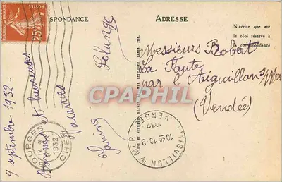 Bourges — Ogród Prés Fichaux — P. Marguerita arch. P. G. T., Bourges — Rewers