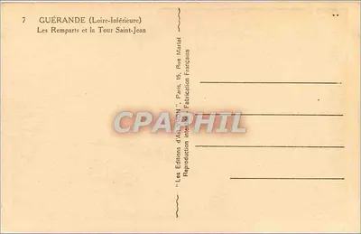 Guérande (Loire-Inférieure) — Los Muros y la Torre de San Juan — Ediciones de Arte Juon, n°7 — Reverso