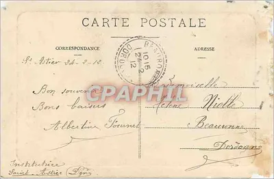 St-Astier (Dordogne) — Wieża dzwonnicza — Wydawnictwo Louis Garde - Libourn — Rewers