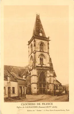 Torres da França — Igreja de Gamaches (Somme), século XIV — Edição das 'Études', 5, Place Saint-François-Xavier, Paris