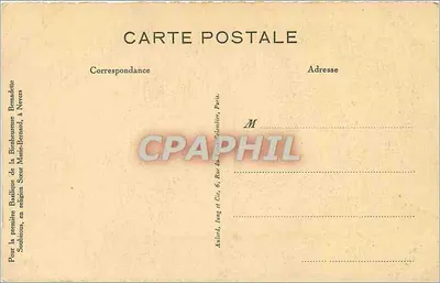 Święta Bernadetta Soubirous w chrzcie — Dom Matki Siostry Miłosierdzia, Nevers — Praca Armanda Cailiata, Lyon - Amédée Catelaud, Succ. — Rewers