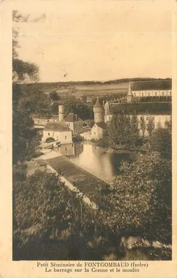 Pequeno Seminário de FONTGOMBAUD (Indre) — O dique na Creuse e a moinha
