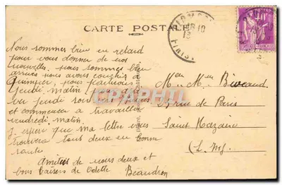 Pentrez-les-Bains (Bretagna-Finistère) — spiaggia di sabbia fine — editore anonimo, n° 2419 — Verso