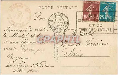 Pau - Il Castello e la Torre della Monnaie - L.V. — Verso