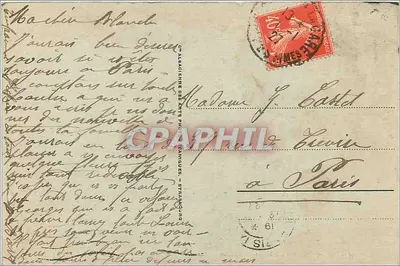 Nice - La Place Gambetta — statua monumentale, tram, editore Alfrances Olegries, n° 149 — Verso
