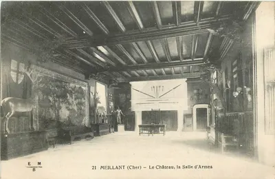 Meillant (Cher) — O Castelo, a Sala de Armas — Editor E.M.B. n°21