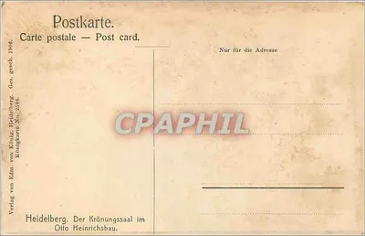 Heidelberg. Krönungssaal w budynku Otto Heinrichsbau — Vering von Edm. von Kötzle, Heidelberg, Königskarte Nr. 5946 — Rewers