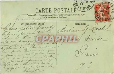 Bilhete postal antigo Luneville a igreja Saint Jacques cota do square do hotel de ville — Verso