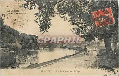 Nogent - O Caminho de Tração — A Marne Pittoresca, editor B. L. n°34