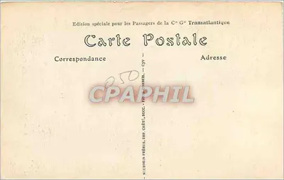 O Panteão — Paris — Edição especial para os Passageiros da Cie Générale Transatlantique — Verso