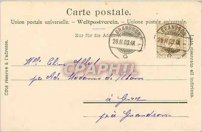 Lausanne — widok panoramiczny z zamekiem i kościołem — Wydawnictwo Burgy, Lith., Saint-Imier, n°2427 — Rewers