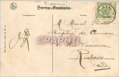 Tournai — A Estação — Impressora Neels, Série 48, No 8 — Verso