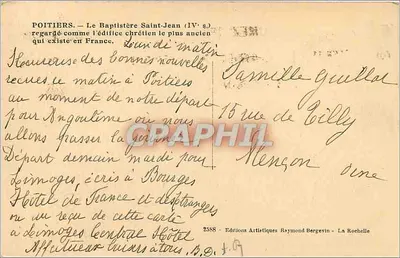 Poitiers — Het Baptisterium van Sint Jan (4e eeuw) — Artistieke Uitgaven Raymond Bergevin — Achterkant