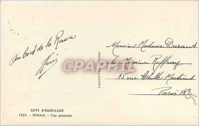 Dinan — Widok ogólny — Cote d'Emeraude, wydawca Laurent-Naëssennes — Rewers
