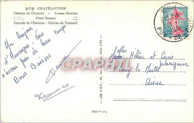 Châtelguyon — Pamiątka z Châtelguyon i jego okolic — Réal-Photo — Rewers