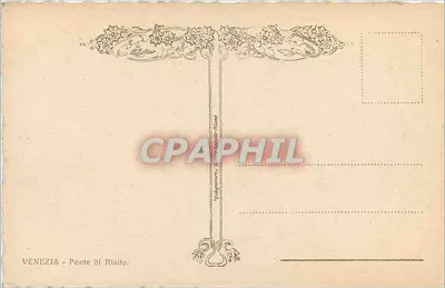 Wenecja - Most Rialto — widok z gondolą — wydawca V. Capello-Villas — Rewers