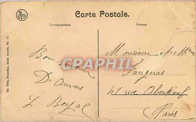 Anvers — Hôtel de Ville — wydawca Nels, Bruksela, nr 47 — Rewers