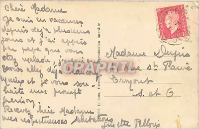 Grenoble — Rzeka Isère i Alpy — wydawca Ouldoux — Rewers