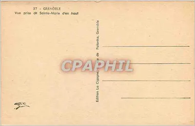 Grenoble — widok z górnego Sainte-Marie — wydawnictwo La Cigogne, Grenoble — Rewers