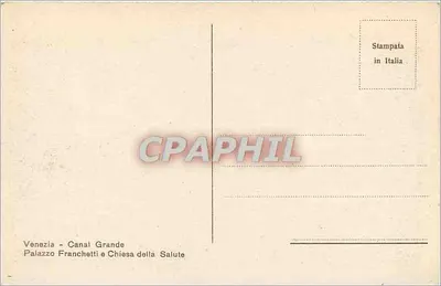 Wenecja - Kanal Grande — Palazzo Franchetti i kościoł Salute — wydawca nieznany — Rewers