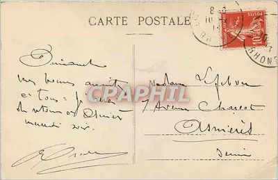 LYON — Most Boucle, La Croix-Rousse i Pomnik Dzieci Rzeka Rhône — E.C.L. — Rewers