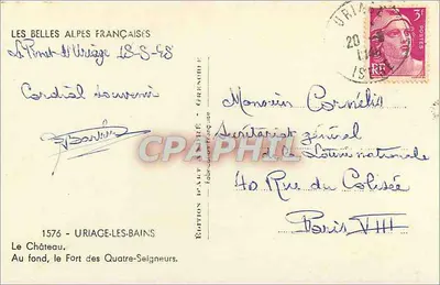 O Castelo - Uriage-les-Bains — Edição de Arte Francesa, n°1576 — Verso