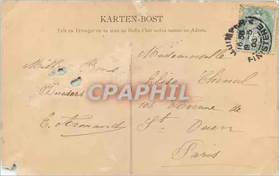 Quimper — Widok zbiegu rzek Odet i Steir — Poczta — Rewers