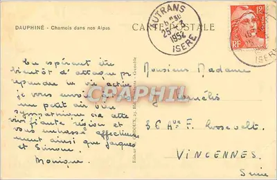 Chamois em nossas Alpes — Dauphiné — Editor Oddewy — Verso