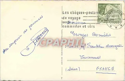 Ouchy — Widok na jezioro i góry — Wydawnictwo Berlinger, nr 2953 — Rewers