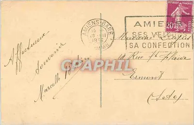 Amiens — Katedra — Wydawca nieznany, numer seryjny nie widoczny — Rewers