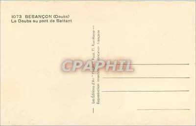 Besançon (Doubs) — O Doubs no ponte de Battant — Edições de Arte 'Yvonn' — Verso