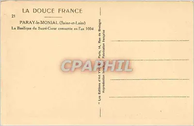 Paray-le-Monial — La Basilica del Sacro Cuore — Edizioni d'Arte Yvon — Verso