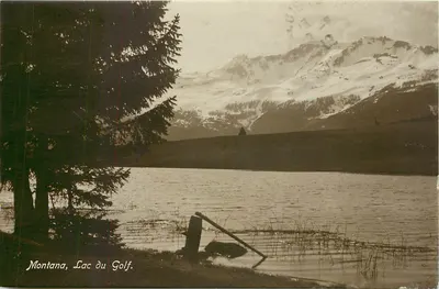 Montana, Lago do Golfe — paisagem lacustre nevada — F. Monnier, Photo-Hall, Montana, Nr. 831