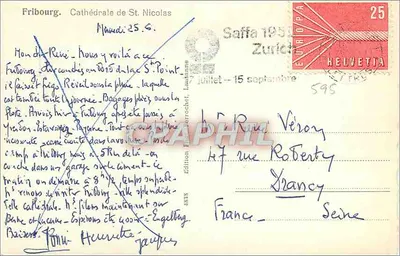 Fribourg - Catedral de São Nicolau — Edição F. Lachat, n°4338 — Verso