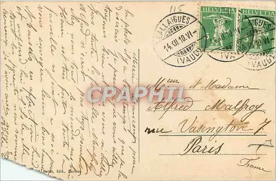Balbigny — vista del pueblo y del castillo — Deriaz, Editor, n° 115 — Reverso