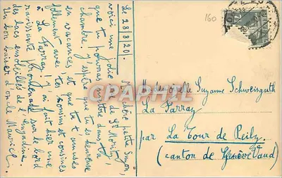 Jezioro Gébroulaz — widok z wysokiego miejsca — wydawca nieznany, nr 160 — Rewers