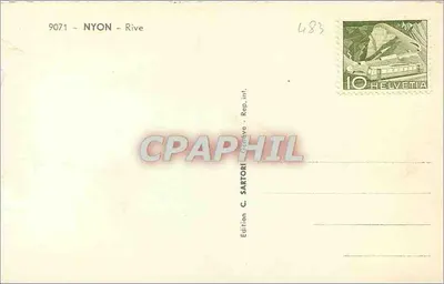Nyon - Rivière — vue du lac avec l'Hôtel du Lac — édition C. Sartori — Rewers